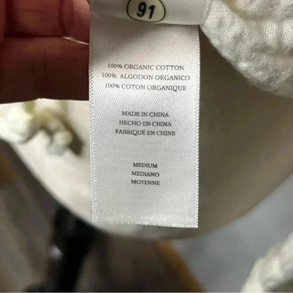 Rails Jacket Snap Women Medium Ivory Yellow Cropped Cinch Waist Organic Cotton - Picture 11 of 12